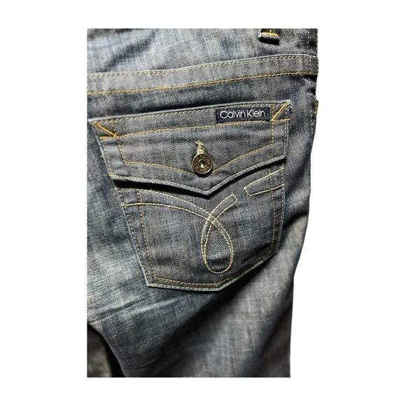 Awesome Calvin Klein Jeans Straight Women's 12 Blue Dark Wash Denim Lean Bootcut - Picture 3 of 11